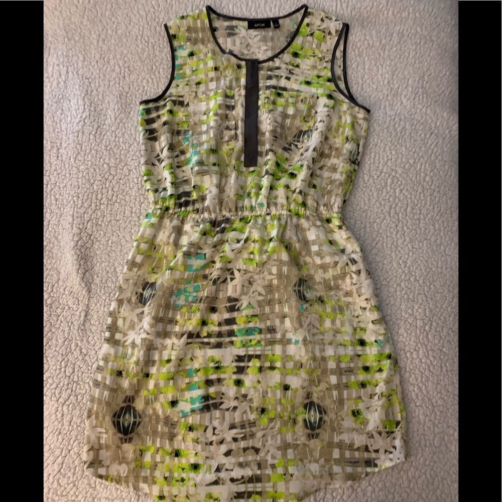 Apt.9 sleeveless green and grey dress